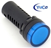 YuCo YC-22B-5 EUROPEAN STANDARD TUV CE LISTED 22MM LED PANEL MOUNT INDICATOR LAMP BLUE 480V AC