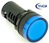 YuCo YC-22B-6 EUROPEAN STANDARD TUV CE LISTED 22MM LED PANEL MOUNT INDICATOR LAMP BLUE 12V AC/DC