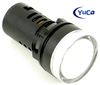 YuCo YC-22W-2 EUROPEAN STANDARD TUV CE LISTED 22MM LED PANEL MOUNT INDICATOR LAMP WHITE 120V AC/DC