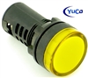 YuCo YC-22Y-1 EUROPEAN STANDARD TUV CE LISTED 22MM LED PANEL MOUNT INDICATOR LAMP YELLOW 24V AC/DC