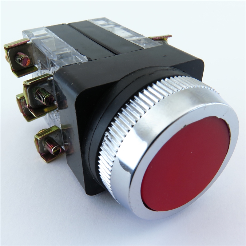 YC-30MOMF-R-22 30MM MOMENTARY FLUSH RED PUSHBUTTON 2NO 2NC