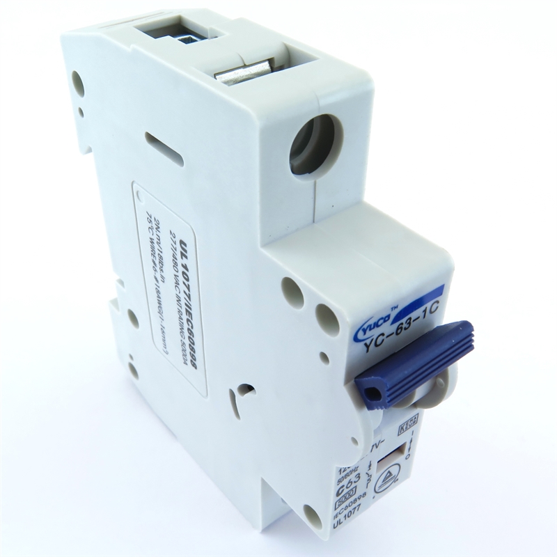 YC-63-1C YuCo CIRCUIT BREAKER 1P 63A 120/277V C CURVE