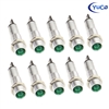 PACK OF 10 YuCo YC-7TRS-24G-120-N-10 GREEN NEON 9MM 120V AC/DC