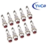 PACK OF 10 YuCo YC-7TRS-24R-12-10 RED LED 7MM 12V AC/DC