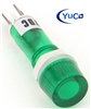 PACK OF 10 YuCo YC-9TRM-1G-12-10 GREEN LED 9MM 12V AC/DC