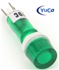 PACK OF 10 YuCo YC-9TRM-1G-220-10 GREEN LED 9MM 220V AC/DC