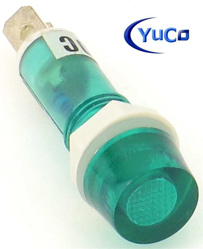 PACK OF 10 YuCo YC-9TRM-1G-220-N-10 GREEN NEON 9MM 220V AC/DC
