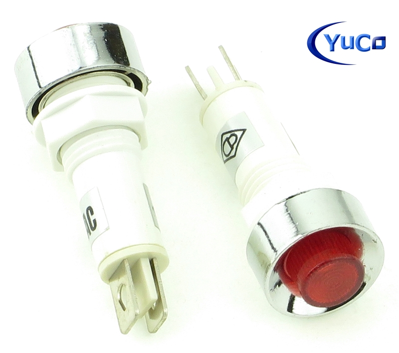 PACK OF 10 YuCo YC-9TRS-14R-12-N-10 RED NEON 9MM 12V AC/DC