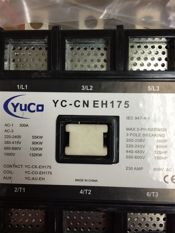 YUCO YC-CN-EH175-1 CN-EH175-24V FITS ABB EH175-F CONTACTOR