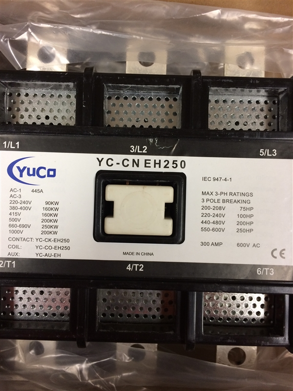 YUCO YC-CN-EH250-1D CN-EH250-24V DC  FITS ABB / ASEA EH250 250V MAGNETIC CONTACTOR