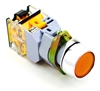 YC-P22XPMA-IFY-1 YuCo 22MM FLUSH PUSH BUTTON YELLOW METAL MAINTAINED ILLUMINATED 24V AC/DC 1NO/NC CONTACT BLOCK