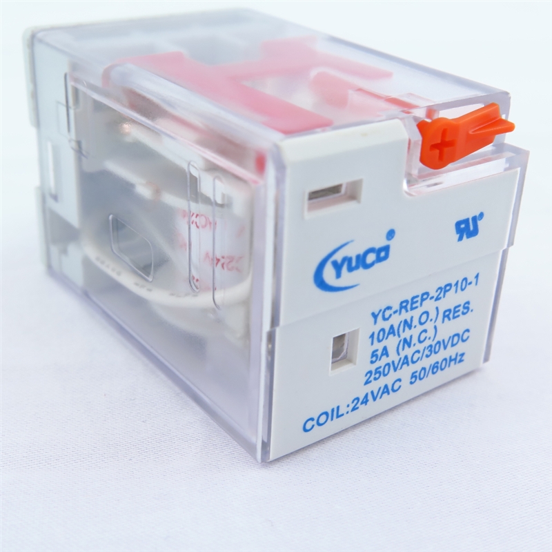 YC-REP-2P10-1 YuCo ICE CUBE GENERAL PURPOSE RELAY OCTAL BASE 8PIN 2PDT 10AMP 24VAC 50/60HZ  AC-COIL