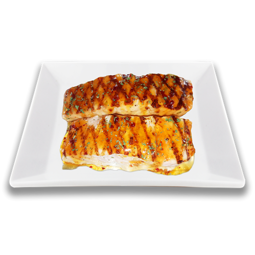 TK Grilled Fresh Maple/Chili Salmon
â€‹Each Piece is Approximately 140g
â€‹Approximately 7 Pieces Per Kilogram