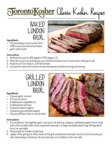 Toronto Kosher Fabulous London Broil Recipes!