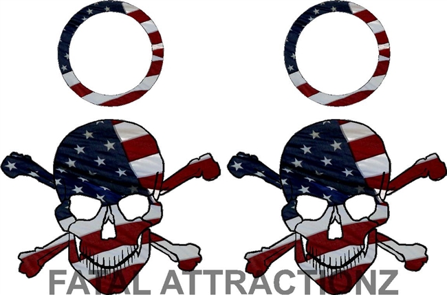 American Flag Skull Crossbones Cornhole Pack