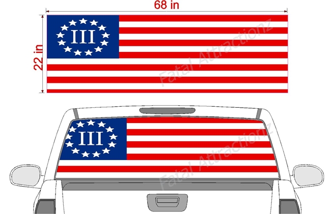 Betsy Ross III% Flag See Thru Window Wrap 22"x68"