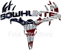 American Flag Bowhunter Deer Skull S4