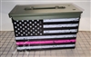 Distressed Hot Pink American Flag Ammo Can Box Wrap pair