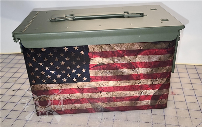 Distressed American Flag Ammo Can Box Wrap pair