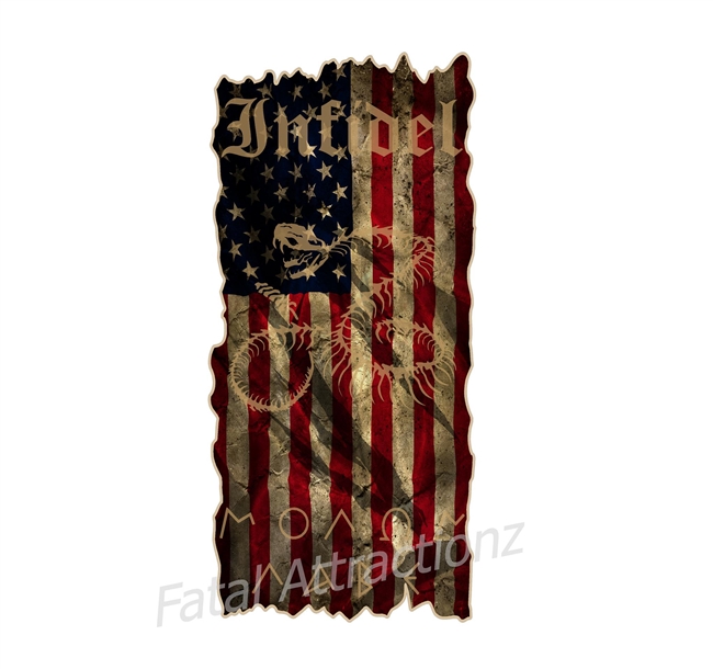 Distressed Infidel American Flag