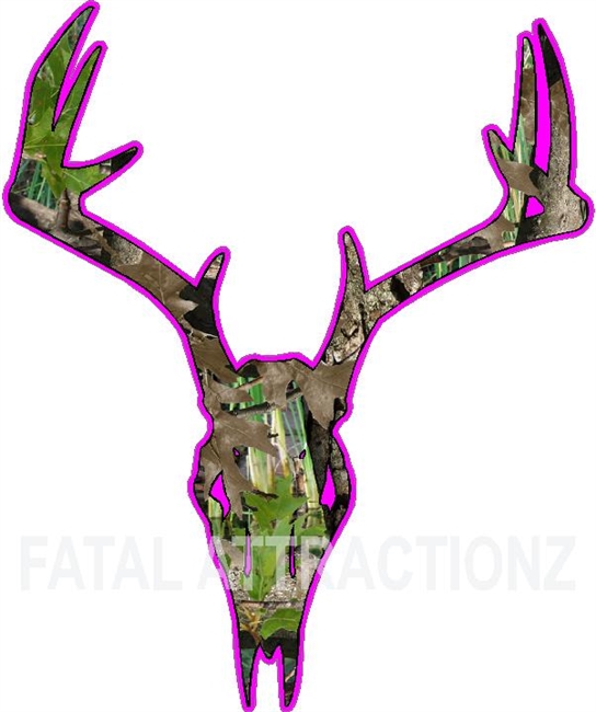 Hot Pink Camo Deer Skull S11