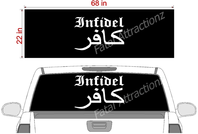 Infidel Flag See Thru Window Wrap 22"x68"