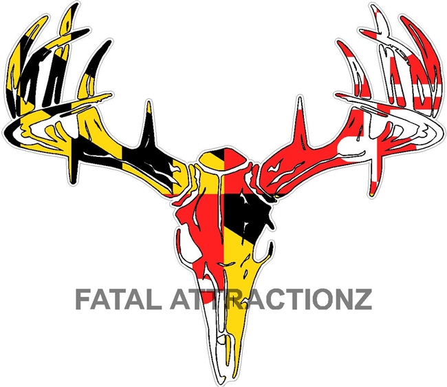 Maryland Flag Deer Skull S4