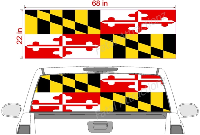 Maryland Flag See Thru Window Wrap 22"x68"