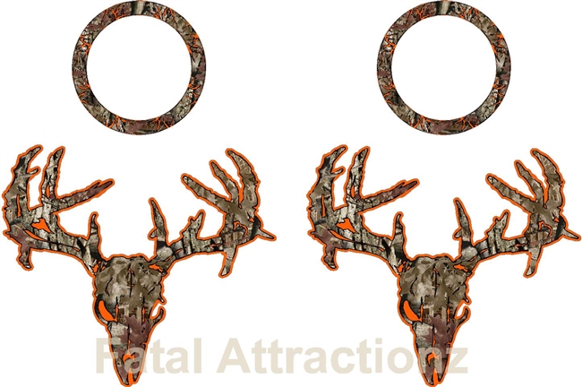 Orange Brown Camo Zombie Deer Skull Cornhole Pack