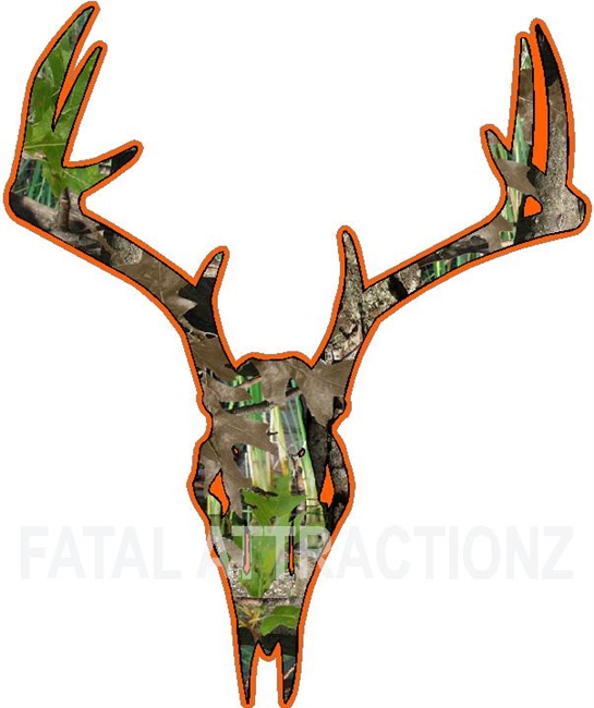 Orange Camo Deer Skull S11