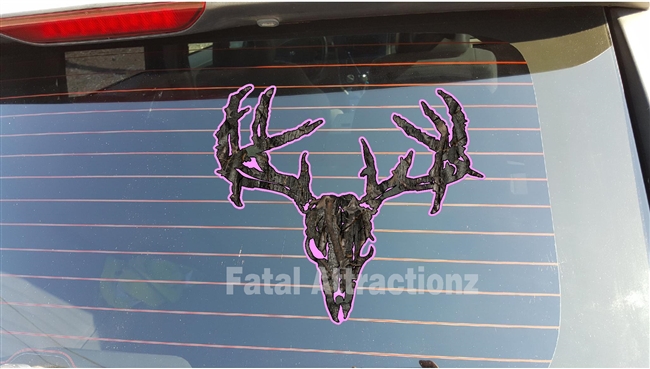 Pink Ambush Camo Zombie Deer Skull