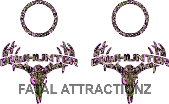 Pink Camo Bowhunter Deer Skull S4 Cornhole Pack