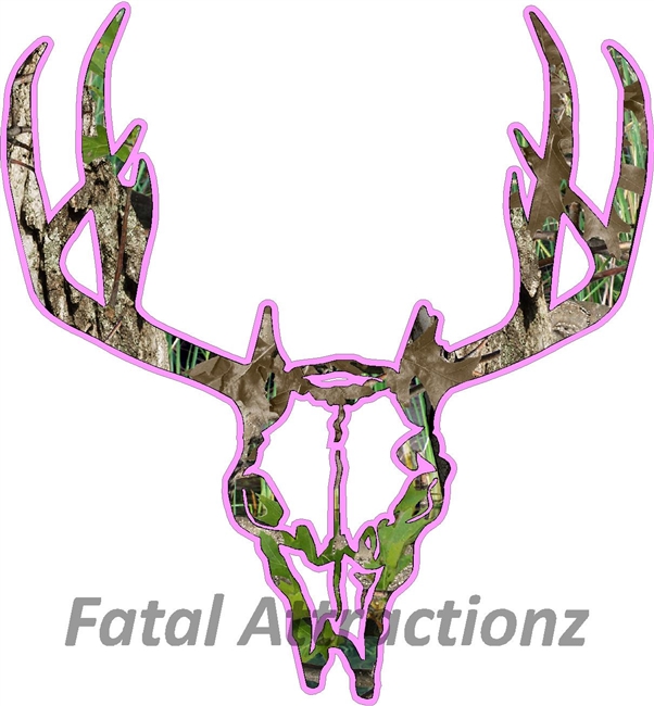 Pink Camo Deer Skull S12