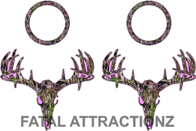 Pink Camo Deer Skull S4 Cornhole Pack