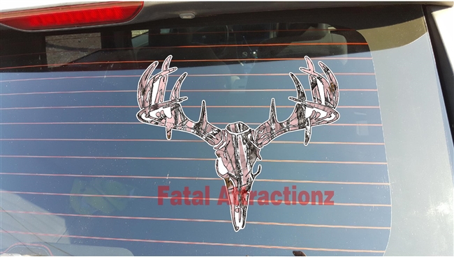 Pink Snowstorm Camo Deer Skull S4