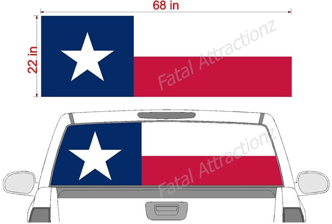 Texas Flag See Thru Window Wrap 22"x68"