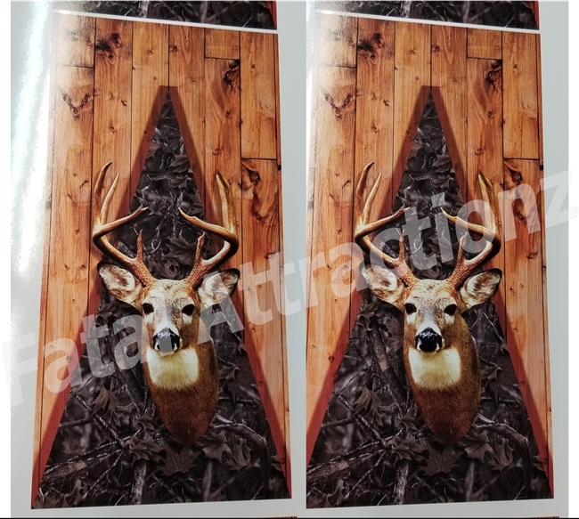 Woodland Camo Boards Deer Head Cornhole Cover Wrap