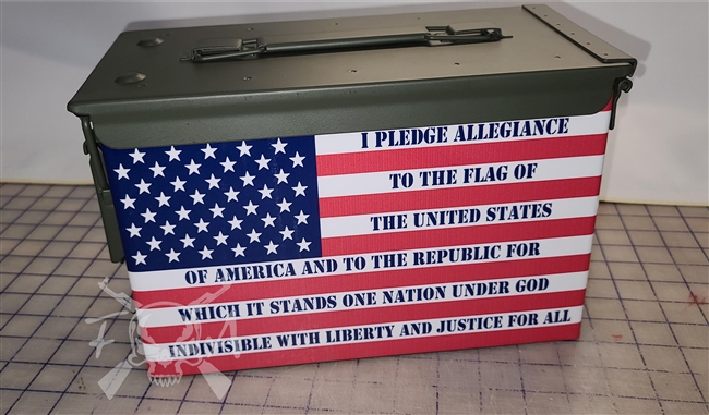 American Flag Pledge of Allegiance Ammo Can Box Wrap Set
