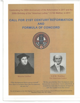 Call for 21st Century Reformation and Formula of Concord