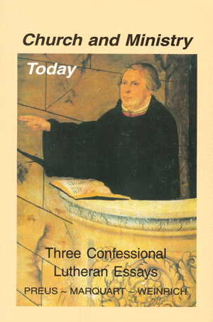 Church and Ministry Today
J.A. Maxfield, Ed.
Three Confessional Lutheran Essays by Preus, Marquart, and Weinrich. The essays in this volume, originally published in the 1990’s, remain timely and definitive contributions to the debate on church