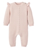 Cable Garter Knit Baby Jumpsuit- Pink