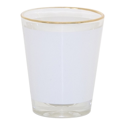 1.5 oz Shot Glass With Gold Rim