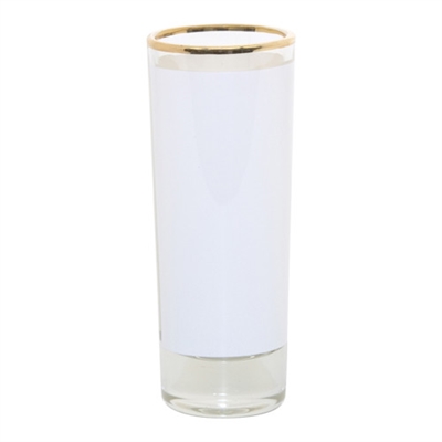 2.5 oz Glass Shooter w/Gold Rim