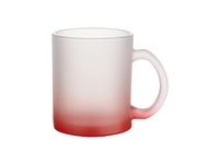 10 oz. Frosted Glass Mug - Gradient Red