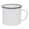 12 oz. White Camper Mug with Blue Lip