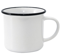 12 oz. White Camper Mug with Black Lip