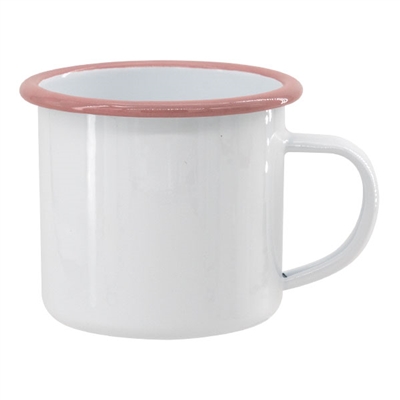 12 oz. White Camper Mug with Pink Lip