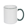 11 oz Rim & Handle Colored Mug - Green