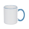 11 oz Rim & Handle Colored Mug - Light Blue