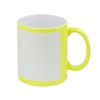 11 oz. Yellow Flourescent Mug w/White Patch